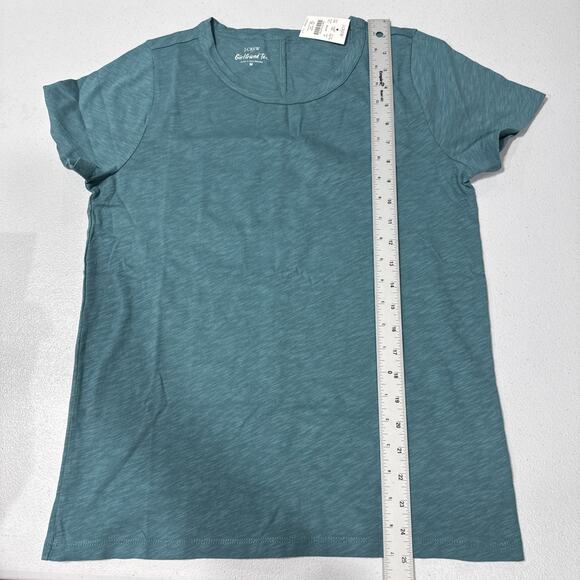 J Crew Women Girlfriend Tee Size M Crewneck T-Shirt Green Atlantis CG779 - Picture 8 of 10